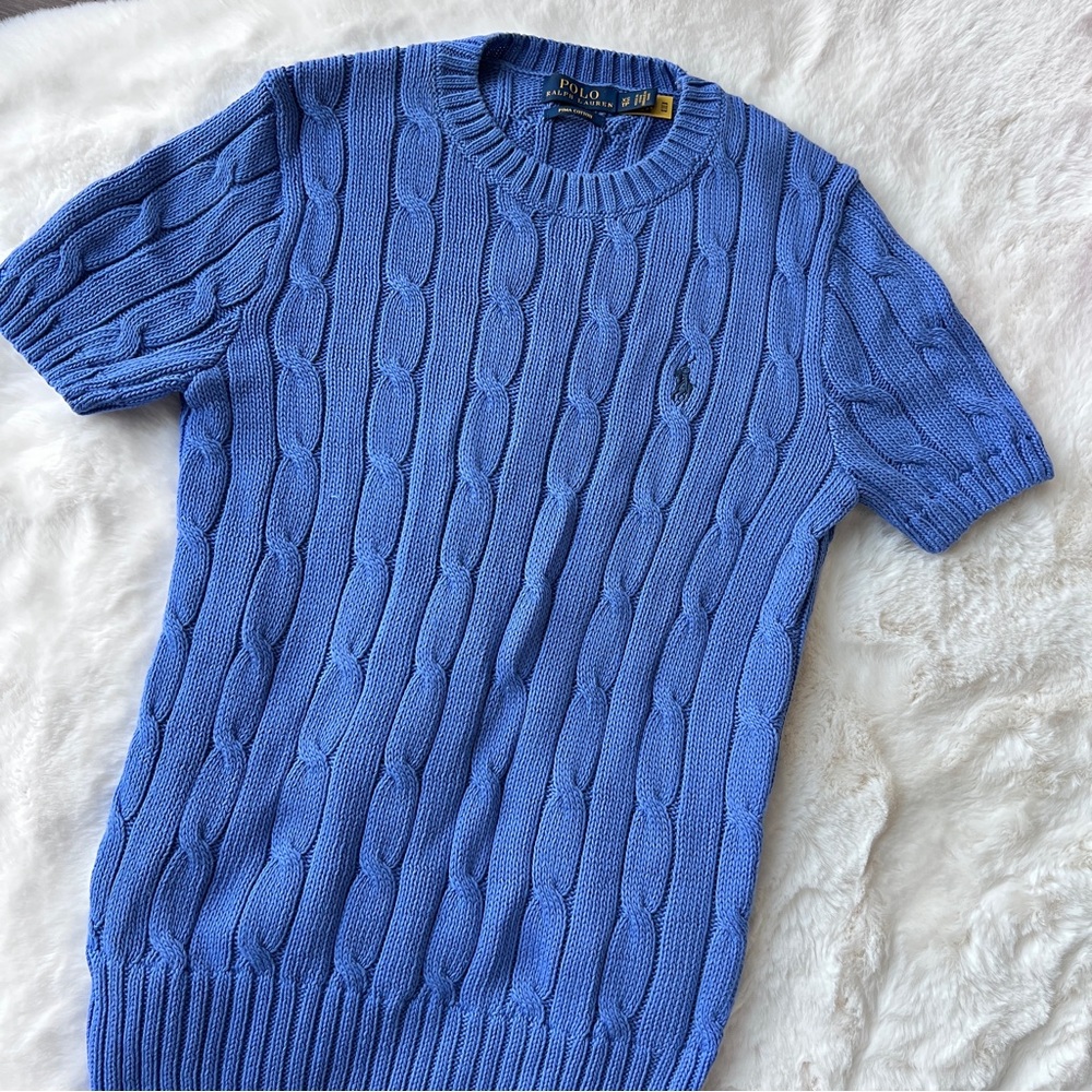 Polo Ralph Lauren Shortsleeved Cable Knit Cotton Sweater